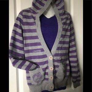 Nomis striped cardigan sweatshirt with hood M